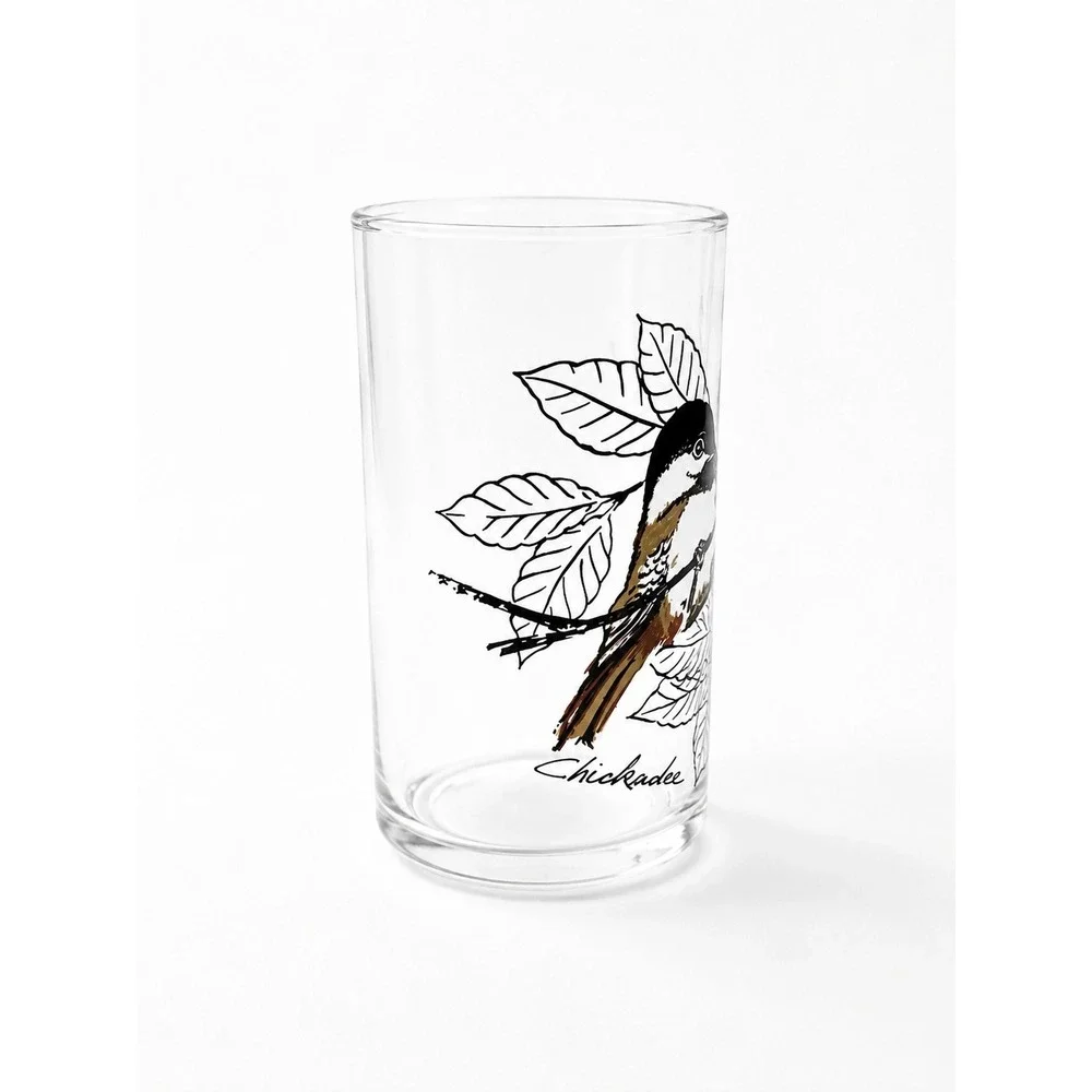 Vintage Style Bird Highball Glasses Set of 3 Cardinal Chickadee Baltimore Oriole
